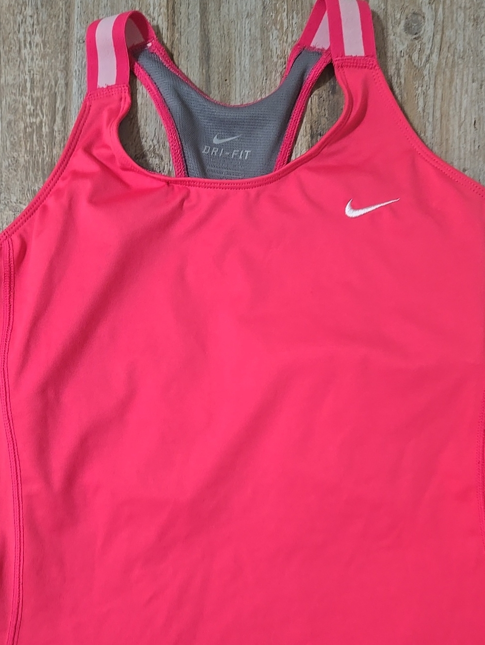 Nike Women's Bright Pink Racerback Dri-FIT Tank with Built-in Bra